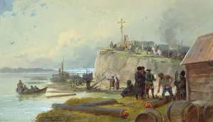 Cossacks Building Line Fortresses, 19th century. Creator: Nikolay Nikolaevich Karazin
