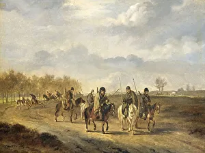 Os Pieter Gerardus Van Prints: Cossacks on a country Road near Bergen in North Holland