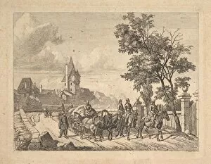 Johann Christoph Erhard Collection: The Cossacks Escorting the Baggage Wagon, 1816. Creator: Johann Christian Erhard