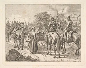 Johann Christian Erhard Prints: Cossacks Escorting the Regimental Cassone, 1815. Creator: Johann Christian Erhard
