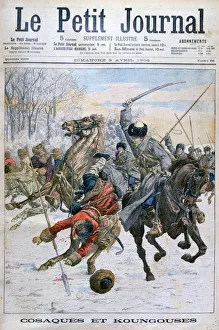 Cossacks fighting Manchus, Russo-Japanes War, 1904