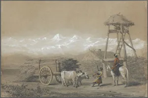 The Cossacks fort in the Caucasus, 1846. Artist: Gagarin, Grigori Grigorievich (1810-1893)