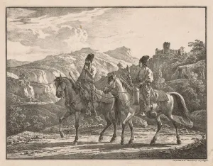 Two Cossacks on Horseback. Creator: Aleksandr Orlowski (Russian, 1777-1832)