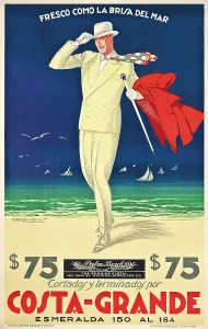 Art Deco Prints: Costa-Grande, 1928. Creator: Mauzan, Luciano Achille (1883-1952)