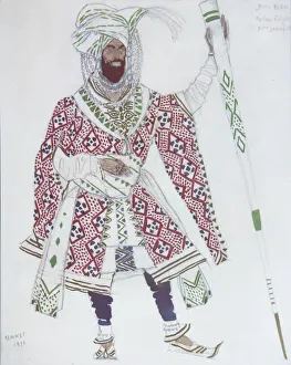 Costume design for the Ballet Blue God by R. Hahn, 1912. Artist: Bakst, Leon (1866-1924)