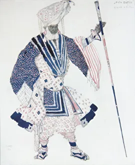 Costume design for the Ballet Blue God by R. Hahn, 1912. Artist: Bakst, Leon (1866-1924)