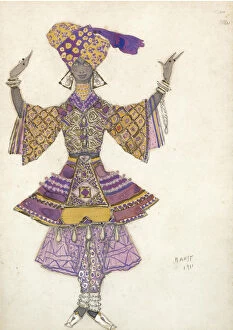 Theatrical Scenic Painting Collection: Costume design for the Ballet Blue God by R. Hahn, 1911. Artist: Bakst, Leon (1866-1924)
