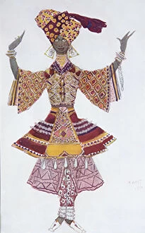Sergei Dyagilev Collection: Costume design for the Ballet Blue God by R. Hahn, 1912. Artist: Bakst, Leon (1866-1924)