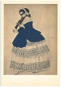 Costume design for the ballet Carnaval by R. Schumann, 1910. Artist: Bakst, Leon (1866-1924)