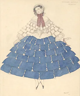 Costume design for the ballet Carnaval by R. Schumann, 1910. Creator: Bakst, Leon (1866-1924)