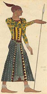 Diaghilev Collection: Costume design for the ballet Cleopatra by A. Arensky, 1912. Creator: Bakst, Leon (1866-1924)