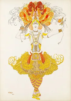 Léon 1866 1924 Collection: Costume design for the ballet The Firebird (L oiseau de feu) by I. Stravinsky, 1922