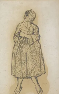 Léon 1866 1924 Collection: Costume design for the ballet Les femmes de bonne humeur (The Good-Humoured Ladies), 1917