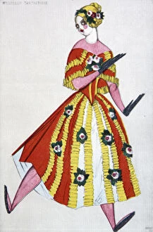 Russian Art Critics Collection: Costume design for the ballet The Magic Toy Shop by G. Rossini, 1919