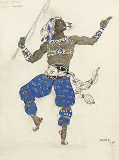 Léon 1866 1924 Prints: Costume design for the ballet Oriental Fantasy (Ballet Hindu)