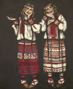 Symbolism Collection: Costume design for the ballet The Rite of Spring (Le Sacre du Printemps) by I. Stravinski, 1930
