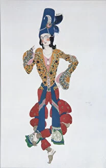 Costume design for the ballet Sheherazade by N. Rimsky-Korsakov, 1910. Artist: Bakst, Leon (1866-1924)