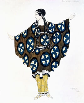 Costume design for a Ballets Russes production of Ravels Daphnis et Chloe, 1912. Artist: Leon Bakst