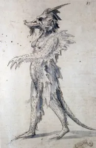 Arcimboldi Gallery: Costume design for a costume for a dragon, 16th century. Artist: Giuseppe Arcimboldi