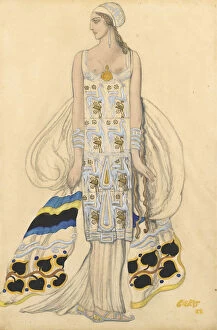 Léon 1866 1924 Collection: Costume design for Ida Rubinstein in the Ballet Phedre, 1923. Artist: Bakst, Leon (1866-1924)