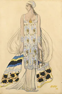 Léon 1866 1924 Prints: Costume design for Ida Rubinstein in the drama Phaedra (Phedre) by Jean Racine