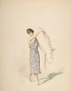 Theatrical Costume Prints: Costume Design for a Maiden Draped in White, n. d Creator: Charles Bianchini