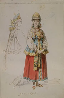 Adolf 1826 1901 Prints: Costume design for the opera A Life for the Tsar by M