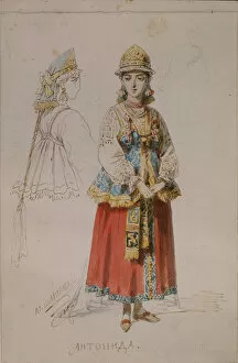 Adolf 1826 1901 Collection: Costume design for the opera A Life for the Tsar by M. Glinka, 1867