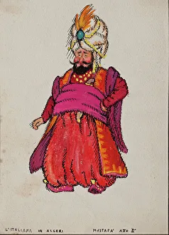 Rossini Prints: Costume design for the opera L'italiana in Algeri (The Italian Girl in Algiers) by Gioachino