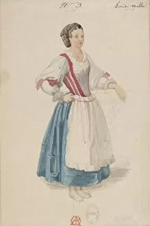 Images Dated 14th June 2017: Costume design for the opera Louise Miller by Giuseppe Verdi, Paris Opera, 02.02.1853, 1853