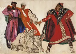 Fyodor Prints: Costume design for the opera Prince Igor by A. Borodin, 1934. Creator: Fyodor Fyodorovsky