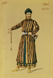 Costume design for the opera Prince Igor by A. Borodin, 1890. Artist: Ponomarev, Evgeni Petrovich (1852-1906)