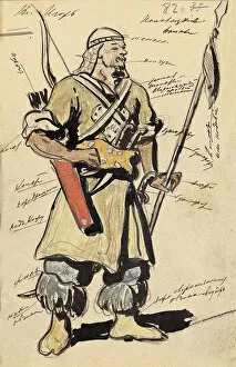 Kievan Rus Gallery: Costume design for the opera Prince Igor by A, Borodin, 1908