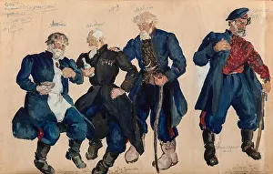Fyodor Prints: Costume design for the opera 'Quiet Flows the Don' by Ivan Dzerzhinsky
