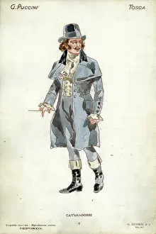 Costume design for the opera Tosca by Giacomo Puccini, 1900. Creator: Hohenstein, Adolfo (1854-1928)