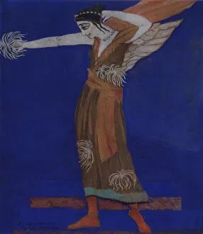 Gouache On Paper Gallery: Costume design for the play Famira-kifared by I