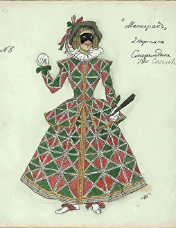 Masked Ball Prints: Costume design for the play The Masquerade by M