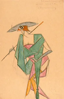 Costume design for the play Sherlock Holmes and Nick Carter in the Proletcult Theatre, 1922. Creator: Eisenstein, Sergei Mikhailovich (1898-1948). Costume design for the play Sherlock Holmes and Nick Carter in the Proletcult Theatre
