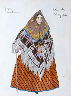 Costume design for the play The Storm, by Alexander Ostrovsky, 1916. Artist: Aleksandr Golovin