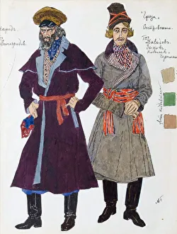 Costume design for the play The Storm by Alexander Ostrovsky, 1916. Artist: Aleksandr Golovin Costume design for the play The Storm by Alexander Ostrovsky, 1916. Artist: Aleksandr Golovin