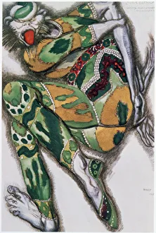 Costume design for Seefenfel, from Sadko, 1917. Artist: Leon Bakst Costume design for Seefenfel, from Sadko, 1917. Artist: Leon Bakst
