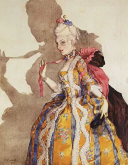 Wolfgang Amadeus Mozart Gallery: Costume design for Tamara Karsavina as Marquise. Music by Mozart, 1924