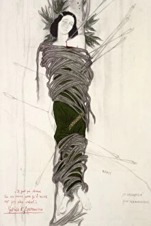 Images Dated 24th August 2005: Costume design for the the ballet dancer Ida Rubinstein, 1911. Artist: Leon Bakst