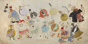 Futurism Prints: Costume design for the theate play Mystery-Bouffe by Vladimir Mayakovsky, 1919