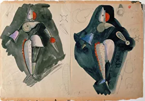 Oskar 1888 1943 Prints: Costume design for the Triadic Ballet, 1920s