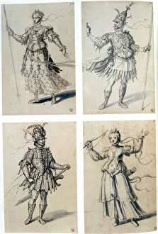 Arcimboldi Gallery: Costume designs for classical deities, 16th century. Artist: Giuseppe Arcimboldi