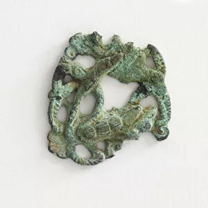 Bronze Gilding Gallery: Costume ornament; pair of geese and water plants, Goryeo period, 12th-13th century