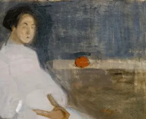 Schjerfbeck Collection: Costume Picture I (Girl with Orange, The Bakers Daughter), 1908-1909