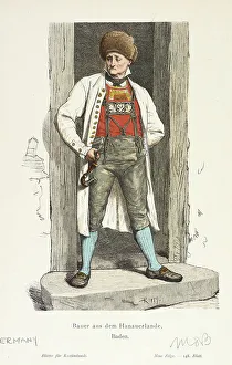 Socks Prints: Costume Plate (Bauer aus dem Hanauerland, Baden), 1879. Creator: Unknown