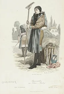 Hamper Prints: Costume Plate (Bauernmadchen aus Lachsen), 1876. Creators: Carl Emil Doepler, August Weger